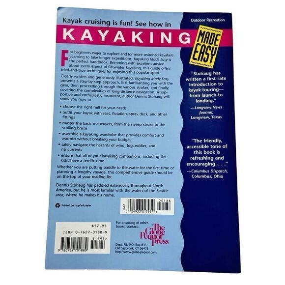 KAYAKING MADE EASY, 2ND: A MANUAL FOR BEGINNERS WITH TIPS By Dennis Stuhaug - Picture 2 of 9